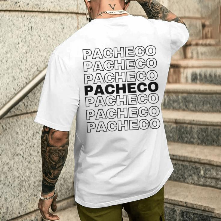 Pacheco Proud Family Retro Reunion Last Name Surname Men's T-shirt Back Print Gifts for Him