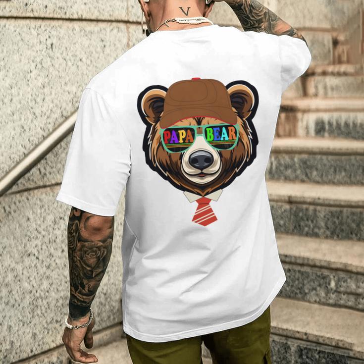 Papa Bär Papaatertagsgeschenk Für Papa Spruch Lustig T-Shirt mit Rückendruck Geschenke für Ihn