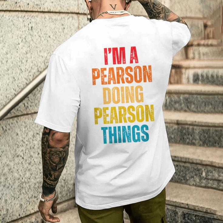 Pearson Proud Family Retro Reunion Last Name Surname Men's T-shirt Back Print Gifts for Him