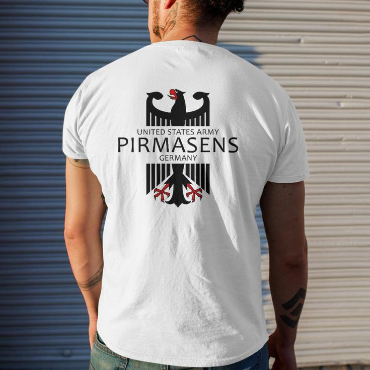 Pirmasens Germany United States Army Military Veteran Mens Back Print T-shirt Gifts for Him