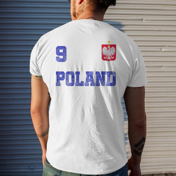 Poland Soccer Jersey Number Nine Polish Flag Futebol Fan Mens Back Print T-shirt Gifts for Him