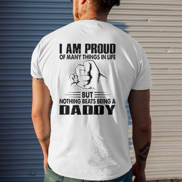 Proud Of Many Things In Life But Nothing Beats Being A Dad Mens Back Print T-shirt Gifts for Him