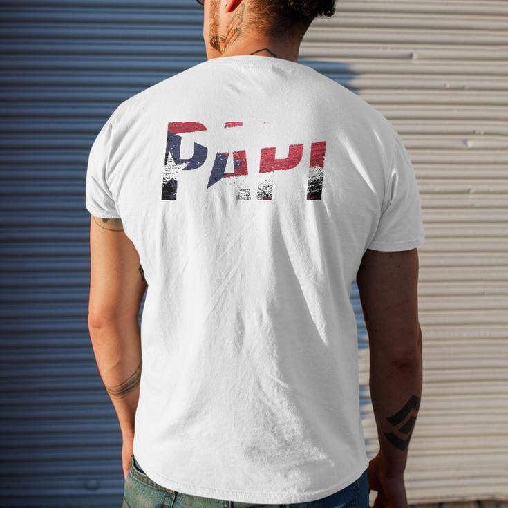 Puerto Rico Patriotic Papi Pride Mens Back Print T-shirt Gifts for Him