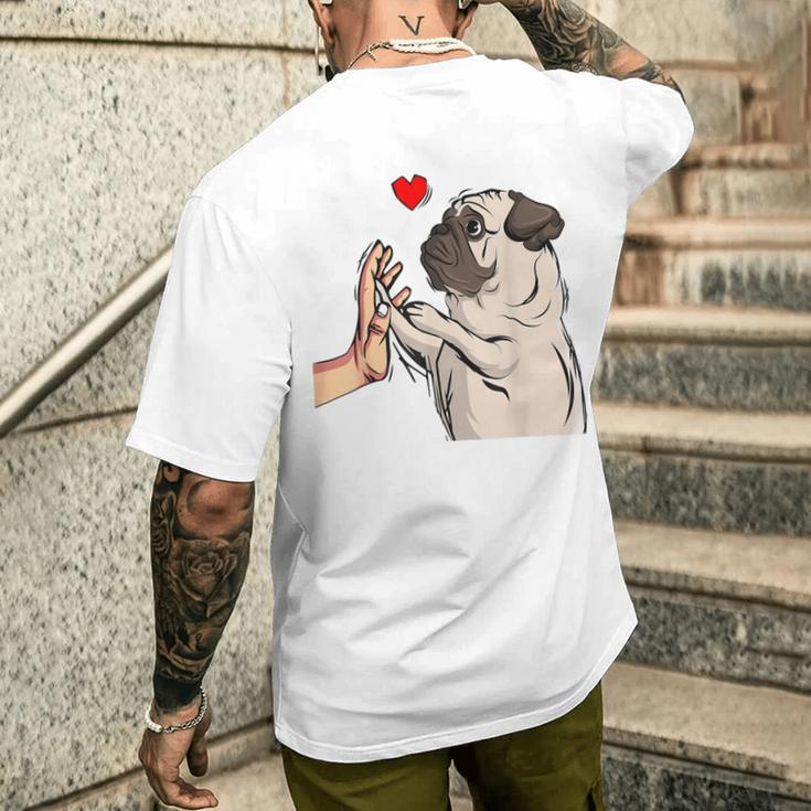 Pug Love Dog Holder Idea T-Shirt mit Rückendruck Geschenke für Ihn