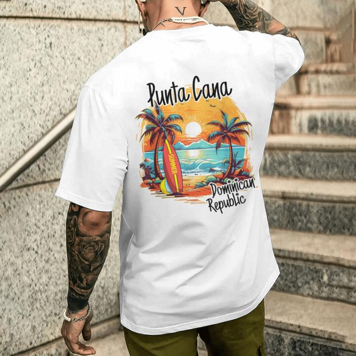 Punta Cana Dominican Republic Vacation Beach Family Trip Men's T-shirt Back Print Gifts for Him