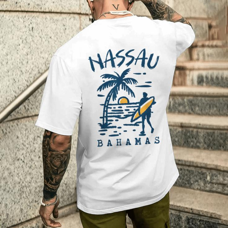 Retro Nassau Bahamas Trip Bahamas Vacation Beach Sunset Men's T-shirt Back Print Gifts for Him