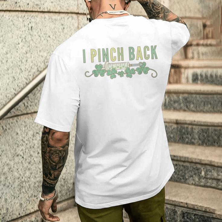 Retro I Pinch Back Aesthetic Injector St Pattys Day Botox Men's T-shirt Back Print Gifts for Him