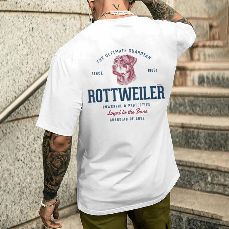 Retro-Styled Vintage Rottweiler T-Shirt mit Rückendruck Geschenke für Ihn
