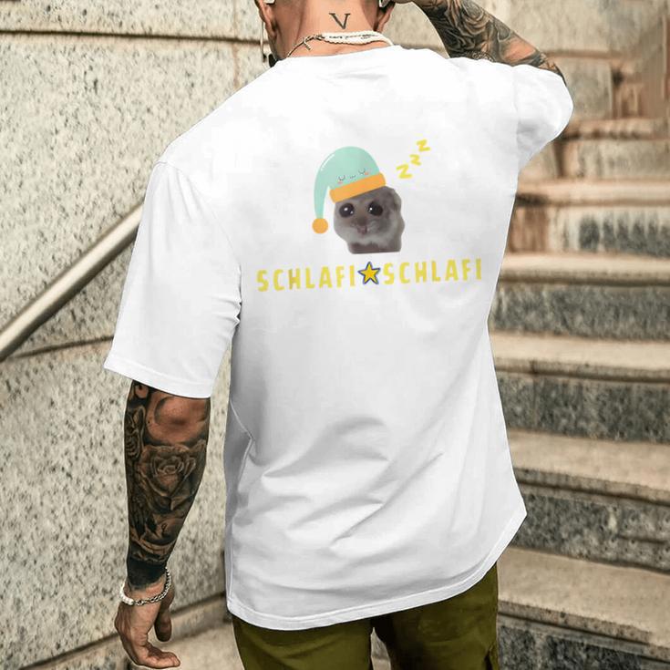 Sad Hamster Schlafen Schlafi Schlafi T-Shirt mit Rückendruck Geschenke für Ihn