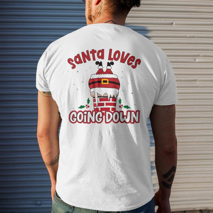 This Santa Loves Going Down Christmas Mens Back Print T-shirt Gifts for Him