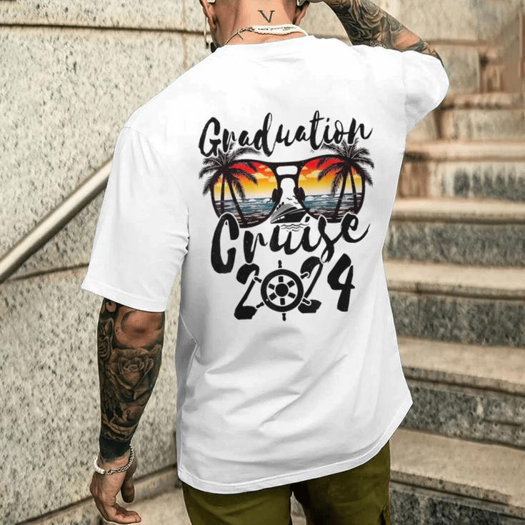 Senior Graduation Trip Cruise 2024 Retro Ship Party Cruise Men's T-shirt Back Print Gifts for Him