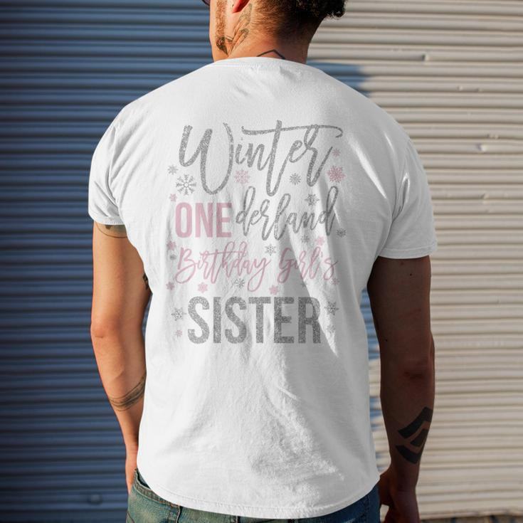 Sister Pink Winter Onederland 1St Birthday Snowflake Group Men's T-shirt Back Print Gifts for Him