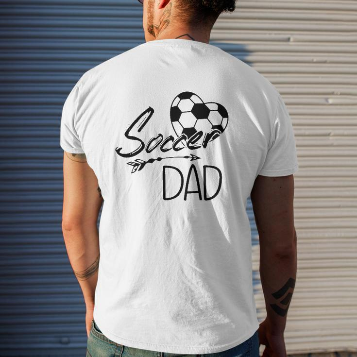 Soccer Dad Ball Heart Father's Day Mens Back Print T-shirt Gifts for Him