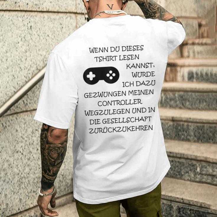 In Society Gezwung Gamer T-Shirt mit Rückendruck Geschenke für Ihn