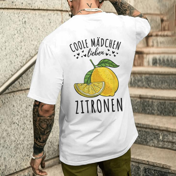 Sommer Coole Mädchen Lieben Zitronen T-Shirt mit Rückendruck Geschenke für Ihn