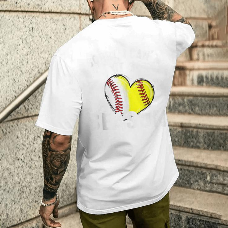 Sorry I Can't It's Baseball Softball Season Men's T-shirt Back Print Gifts for Him