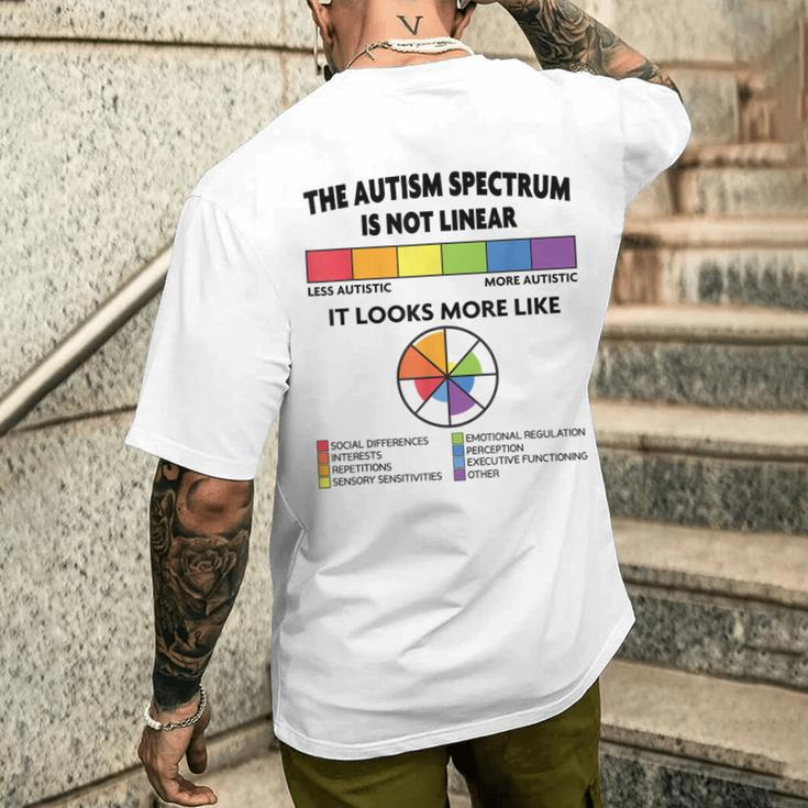 Spectrum Is Not Linear Autistic Pride Autism Awareness Month Men's T-shirt Back Print Gifts for Him
