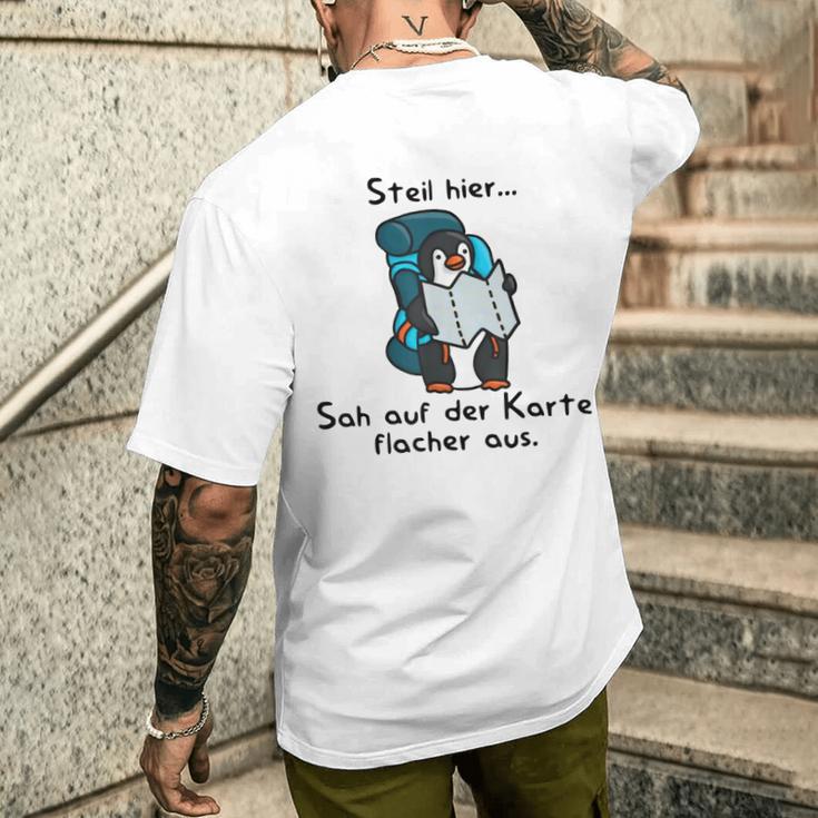 Steil Hier Sah Auf Der Karte Flachaus S T-Shirt mit Rückendruck Geschenke für Ihn