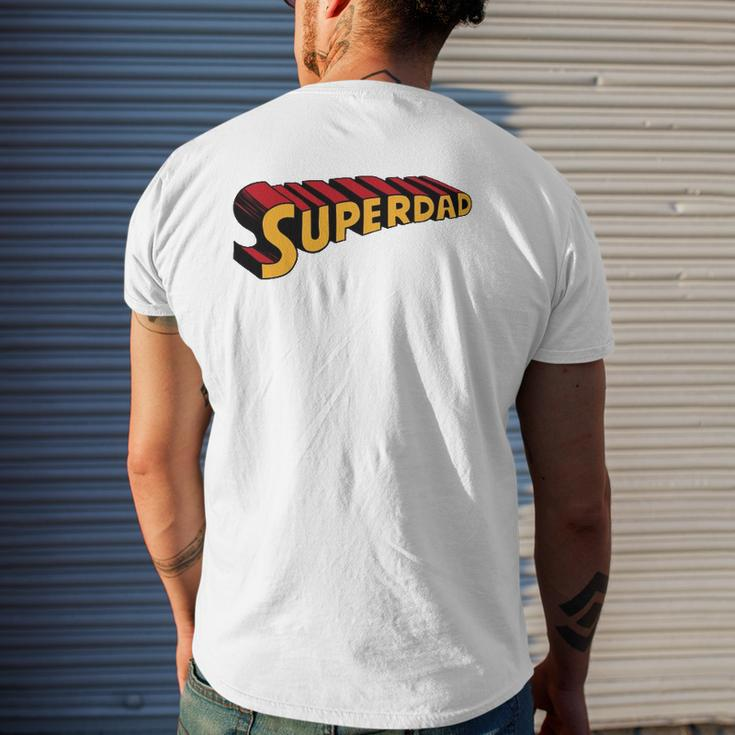 Super Dad Superdad Superhero Dad Mens Back Print T-shirt Gifts for Him