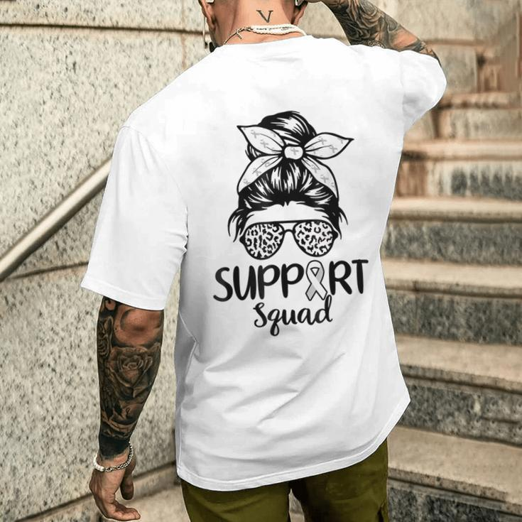 Support Squad Lung Cancer Awareness White Ribbon Women Men's T-shirt Back Print Gifts for Him