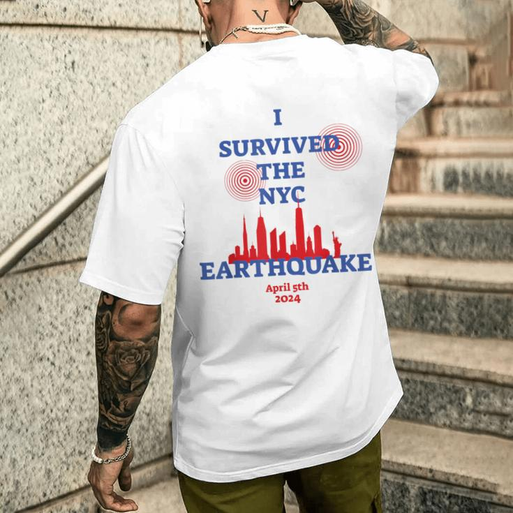 I Survived The Nyc Earthquake Men's T-shirt Back Print Gifts for Him
