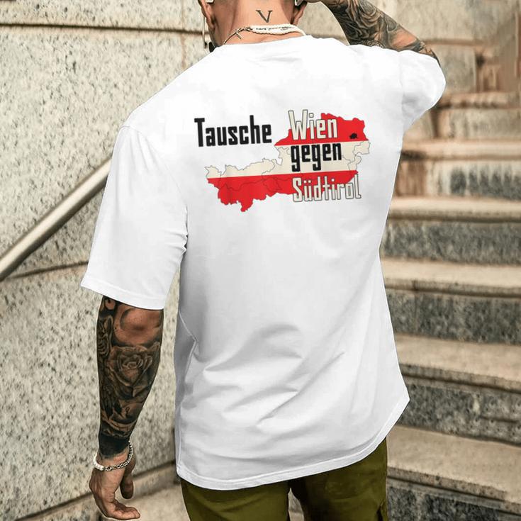 Tausche Wien Gegen Südtirol T-Shirt mit Rückendruck Geschenke für Ihn