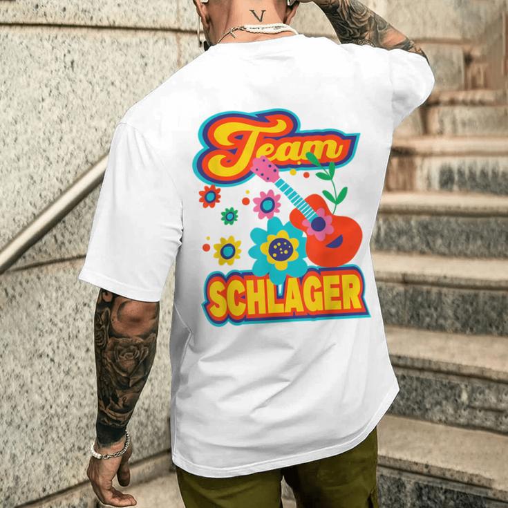 Team Schlager Partner Schlageroutfit Schlagerfan Costume Fan Gray T-Shirt mit Rückendruck Geschenke für Ihn