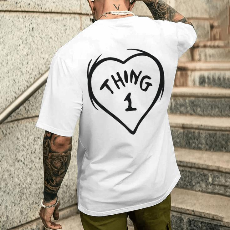 Thing 1 Heart Men's T-shirt Back Print Gifts for Him