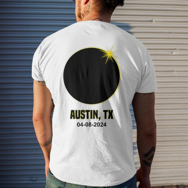 Total Solar Eclipse Austin 2024 Texas Austin Eclipse Men's T-shirt Back Print Gifts for Him
