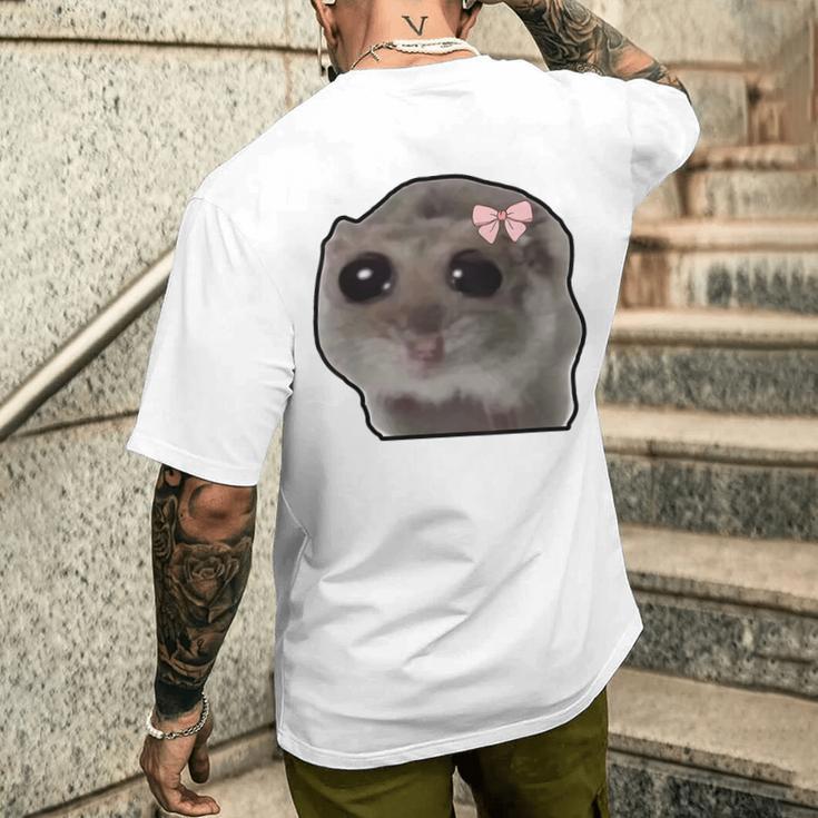 Trauriger Hamster Meme Trauriger Hamster T-Shirt mit Rückendruck Geschenke für Ihn