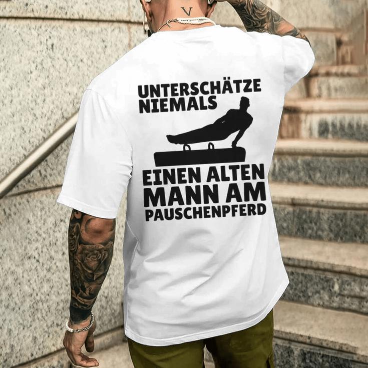 Turner Papa Geräteturnerater Bodenturner Dad Gymnastik T-Shirt mit Rückendruck Geschenke für Ihn