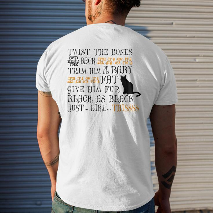 Twist The Bones & Bend The Back Halloween Hocus Pocus Mens Back Print T-shirt Gifts for Him