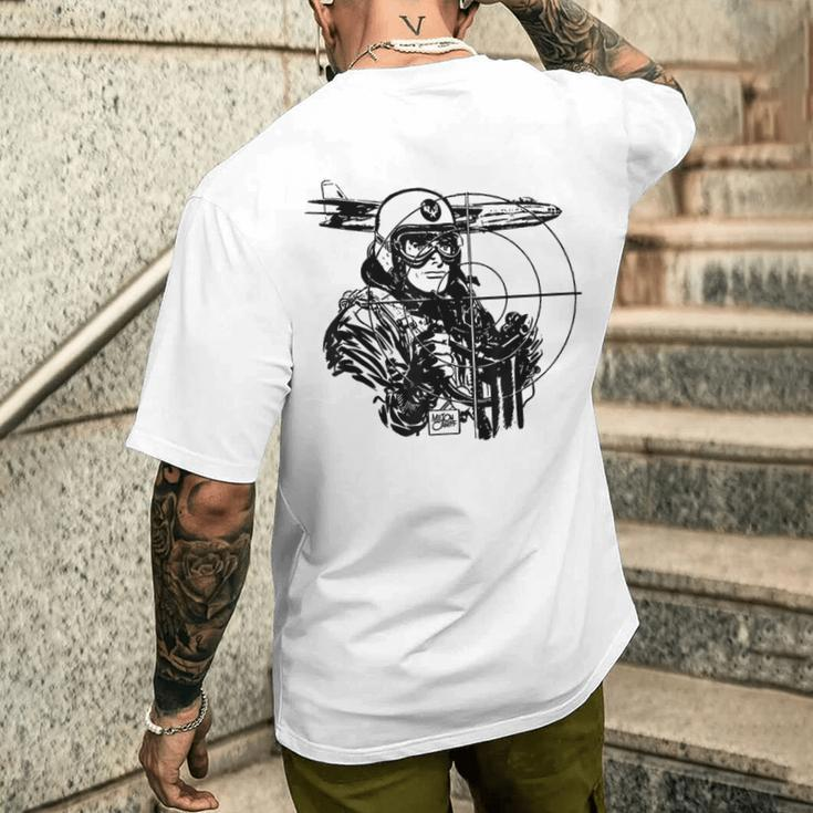 Usa Ww2 Vintage Wwii Military Pilot -World War 2 Bomber Men's T-shirt Back Print Funny Gifts