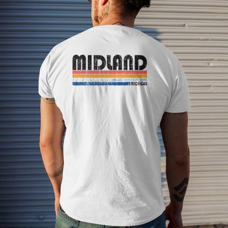 Vintage 70S 80S Style Midland Michigan Mens Back Print T-shirt Gifts for Him