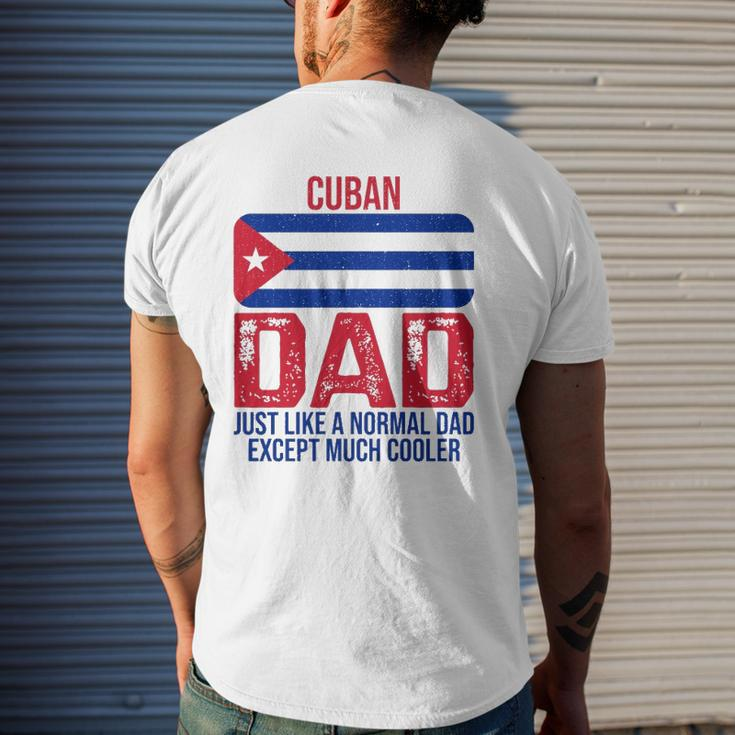 Vintage Cuban Dad Cuba Flag For Father's Day Mens Back Print T-shirt Gifts for Him