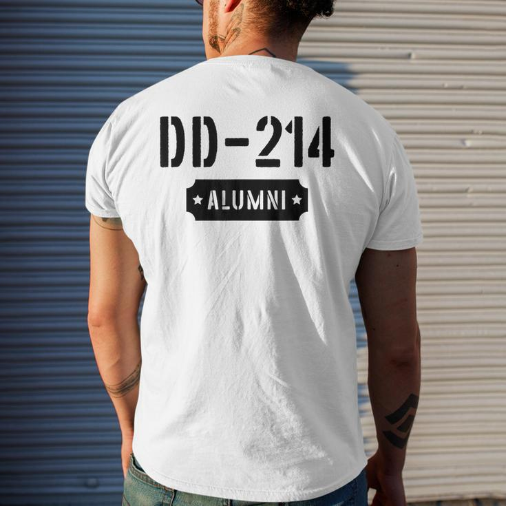 Vintage Dd-214 Alumni Us Military Veteran Mens Back Print T-shirt Gifts for Him