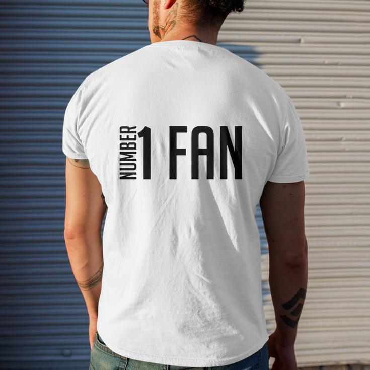 Vintage Graphic Number 1 Fan Mens Back Print T-shirt Gifts for Him
