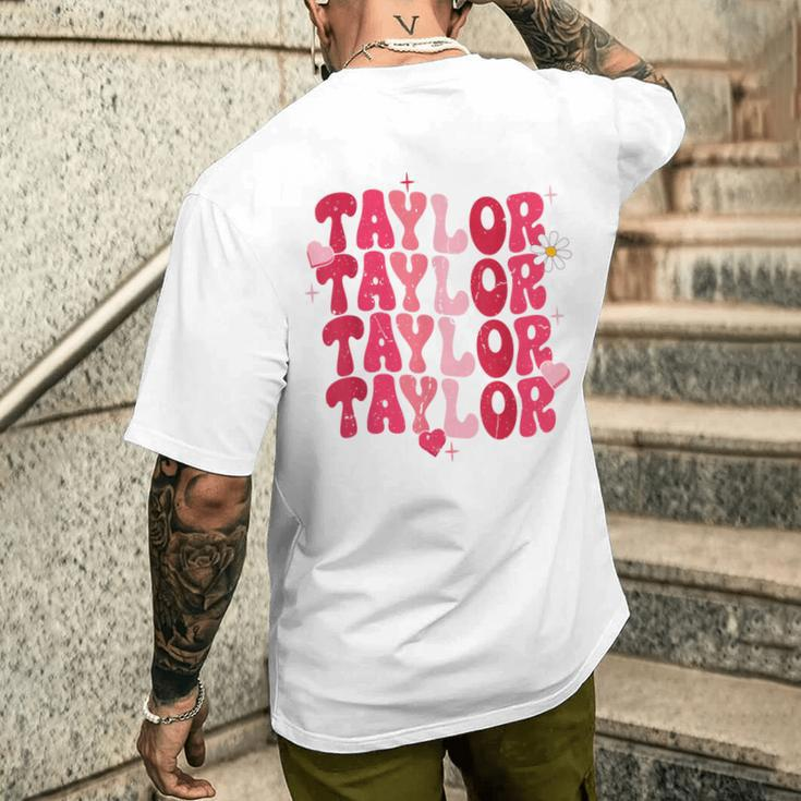 Vintage Taylor Personalized Name I Love Taylor Men's T-shirt Back Print Gifts for Him