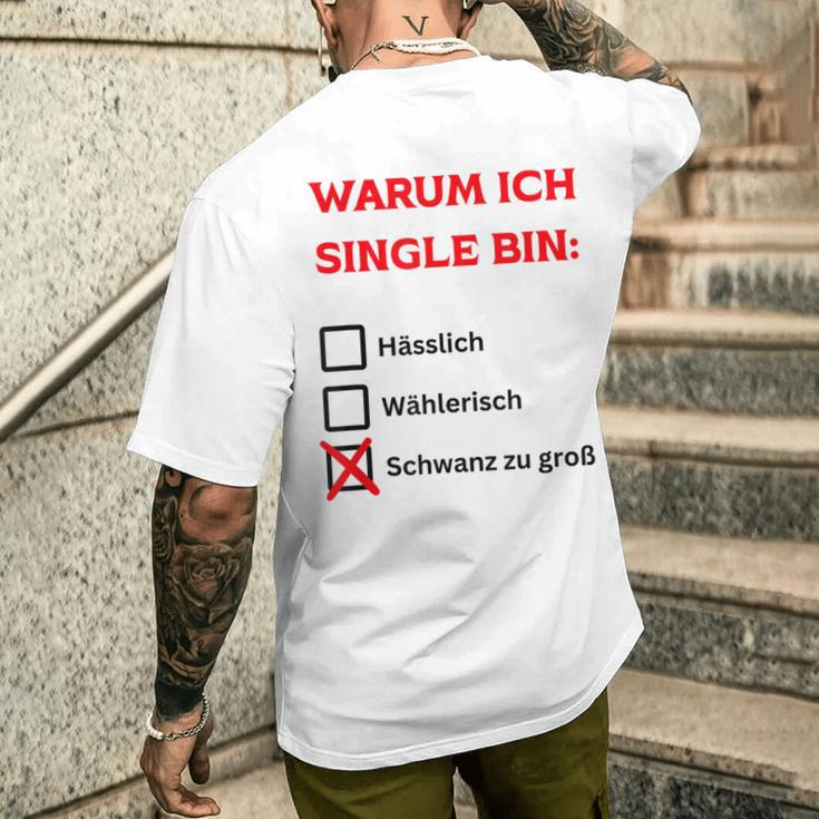 Warum Ich Single Bin German T-Shirt mit Rückendruck Geschenke für Ihn