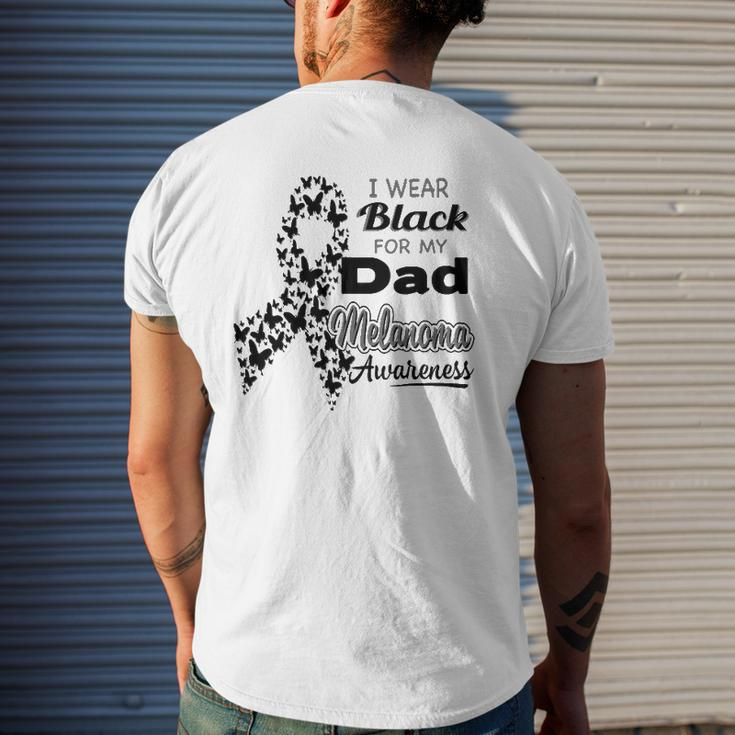 I Wear Black For My Dad Melanoma Awareness Mens Back Print T-shirt Gifts for Him