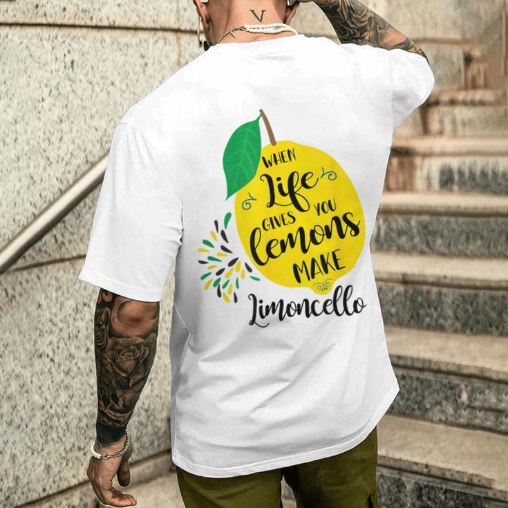 Wenn Das Leben Dir Zitronen Gibt Macht Limoncello Positive S T-Shirt mit Rückendruck Geschenke für Ihn