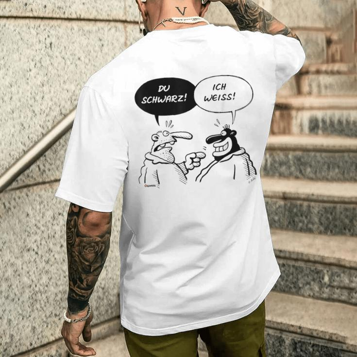 Werner Du Schwarz Ich Weiss T-Shirt mit Rückendruck Geschenke für Ihn