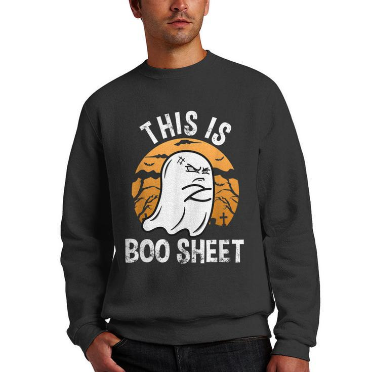 This Is Boo Sheet Funny Ghost Costume Women Men Halloween  Men Crewneck Graphic Sweatshirt