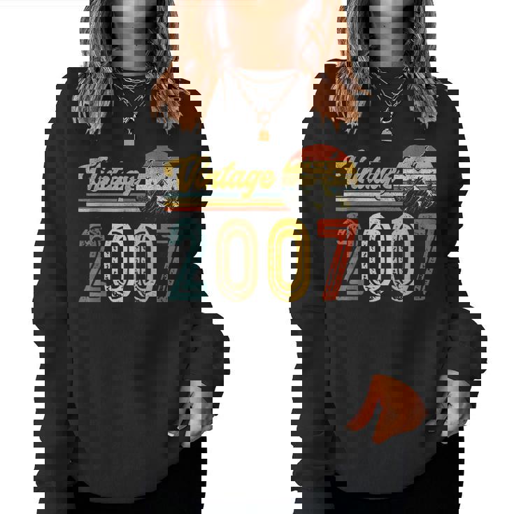17 Years Old Vintage 2007 17Th Birthday For Girl Boy Women Sweatshirt