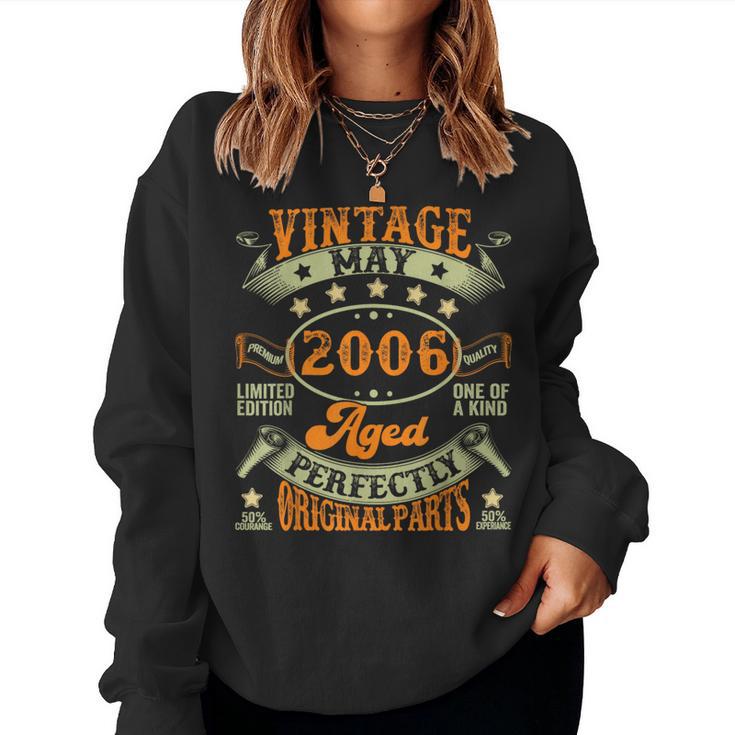 18 Year Old Vintage May 2006 18Th Birthday Boys Girl Women Sweatshirt