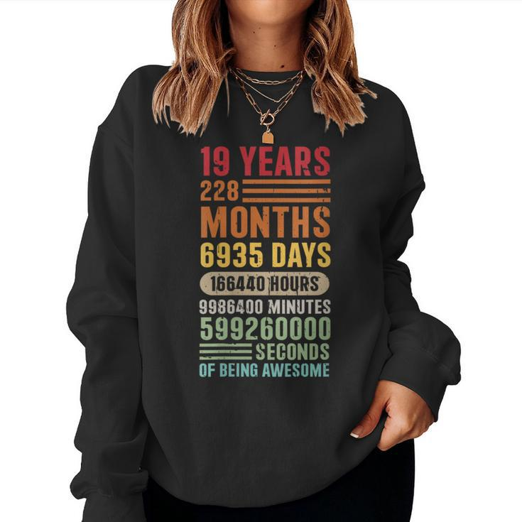 19 Years 228 Months Of Being Awesome Vintage 19Th Birthday Women Sweatshirt