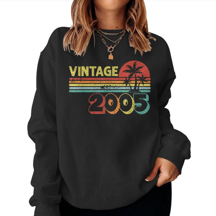 19 Years Old Vintage 2005 Birthday For Women Women Sweatshirt