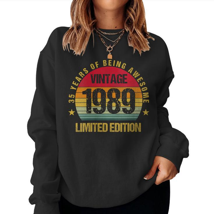 35 Years Old 1989 Vintage 35Th Birthday Cute Women Sweatshirt