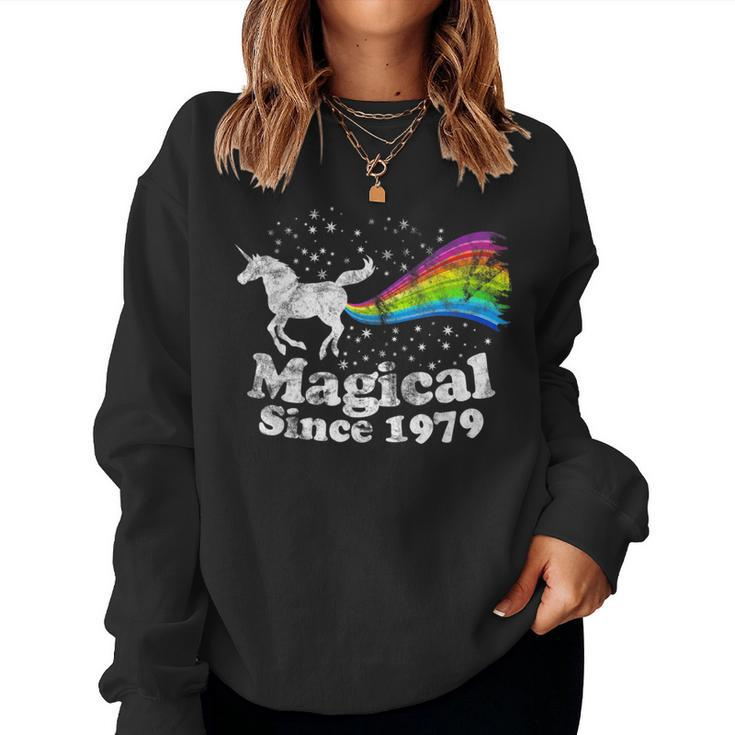 40Th Birthday Magical Farting Unicorn Rainbow 1979 T Women Sweatshirt