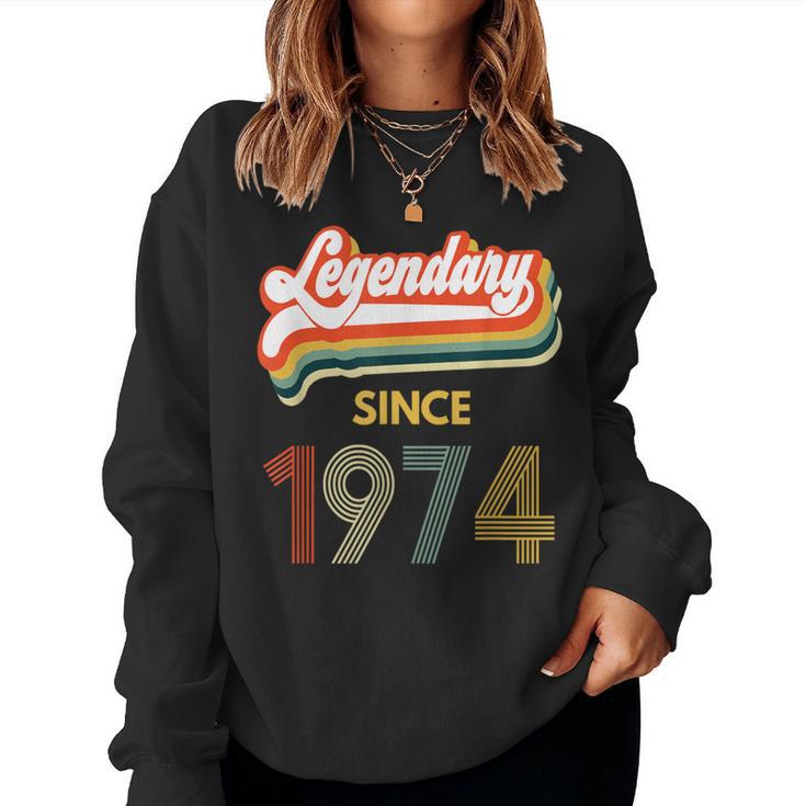 45Th Birthday Legendary Since 1974 Vintage Retro Women Women Sweatshirt